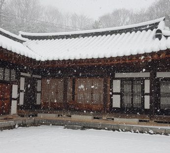 연수원에 눈이 내렸습니다.