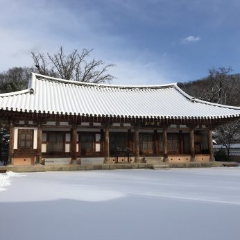 연수원에 눈이 왔습니다.